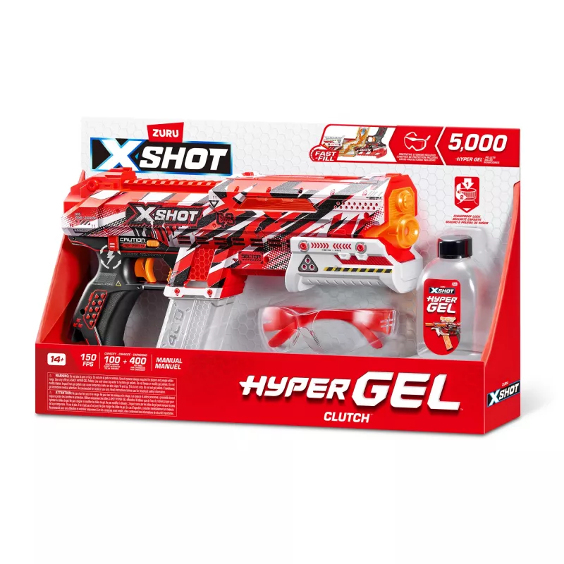 Zuru XSHOT Hyper Gel Clutch blaster a sfere di gel, 1500 sfere di gel