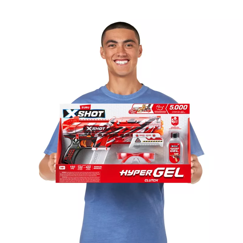 Zuru XSHOT Hyper Gel Clutch blaster a sfere di gel, 1500 sfere di gel