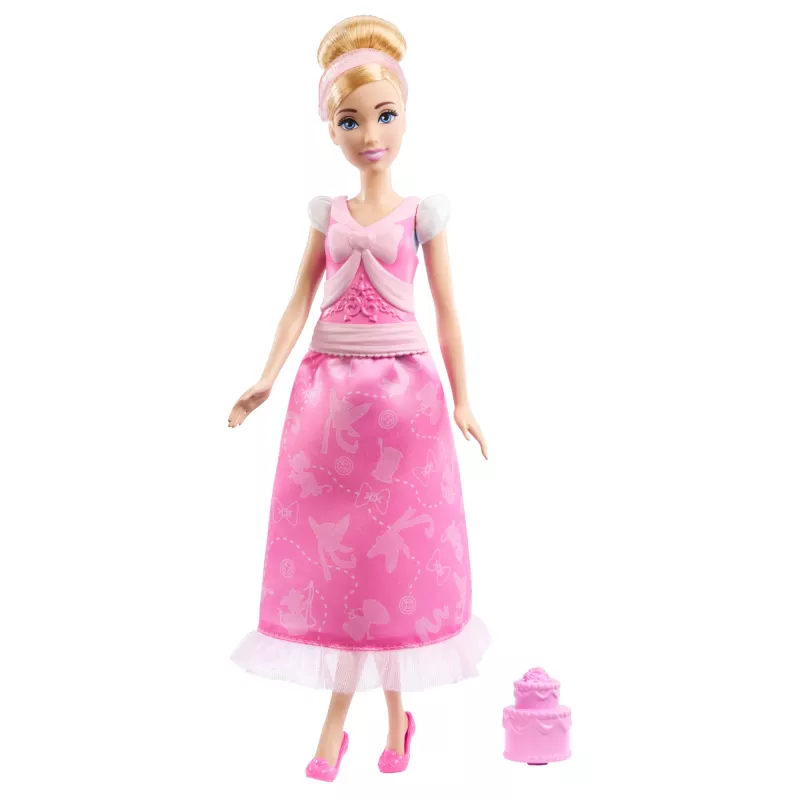 Disney Princess 2 in 1 storie Cinderella bambola moda con 2 top intercambiabili, 2 gonne e 9 accessori