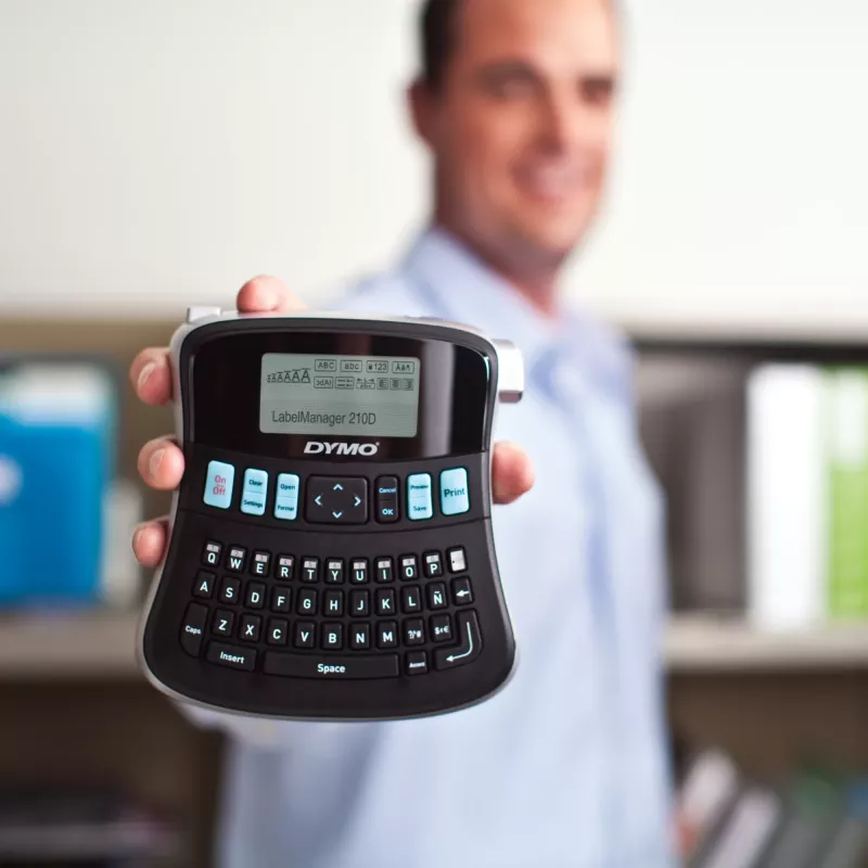 DYMO LabelManager ® ™ 210D - QWZ, QWERTZ, D1, trasferimento termico, 180 x 180 DPI, 12 mm/s, nero, argento