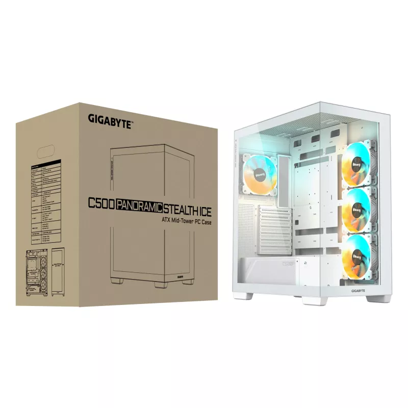 GIGABYTE C500 PANORAMIC STEALTH Midi Tower bianco