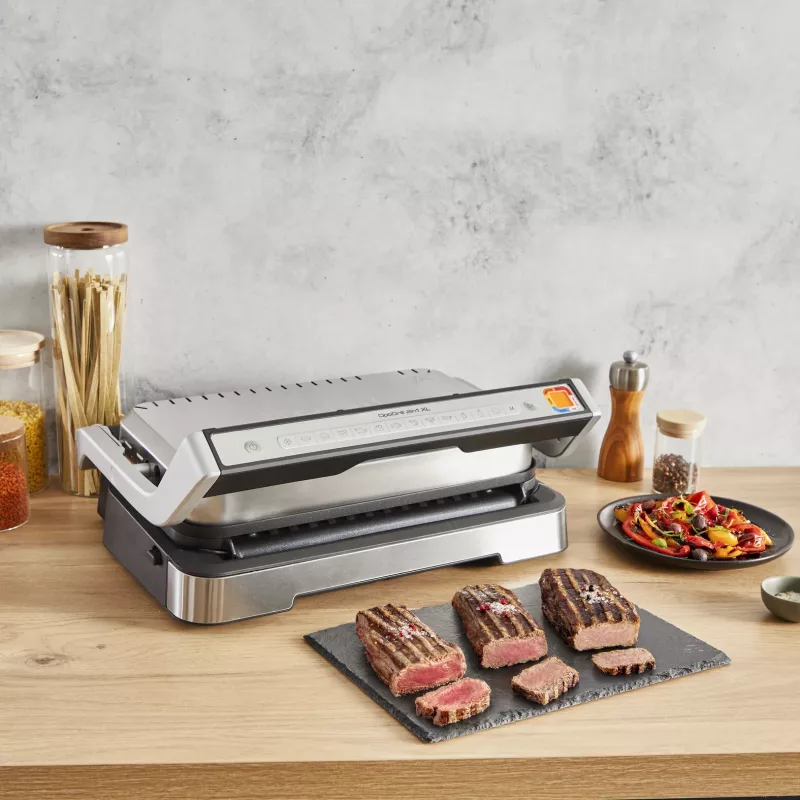 Griglia di contatto Tefal OptiGrill 2in1 GC773D acciaio inox 2100 W