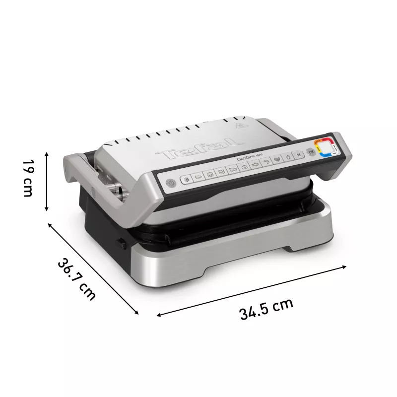 Griglia di contatto Tefal OptiGrill 2in1 GC773D acciaio inox 2100 W