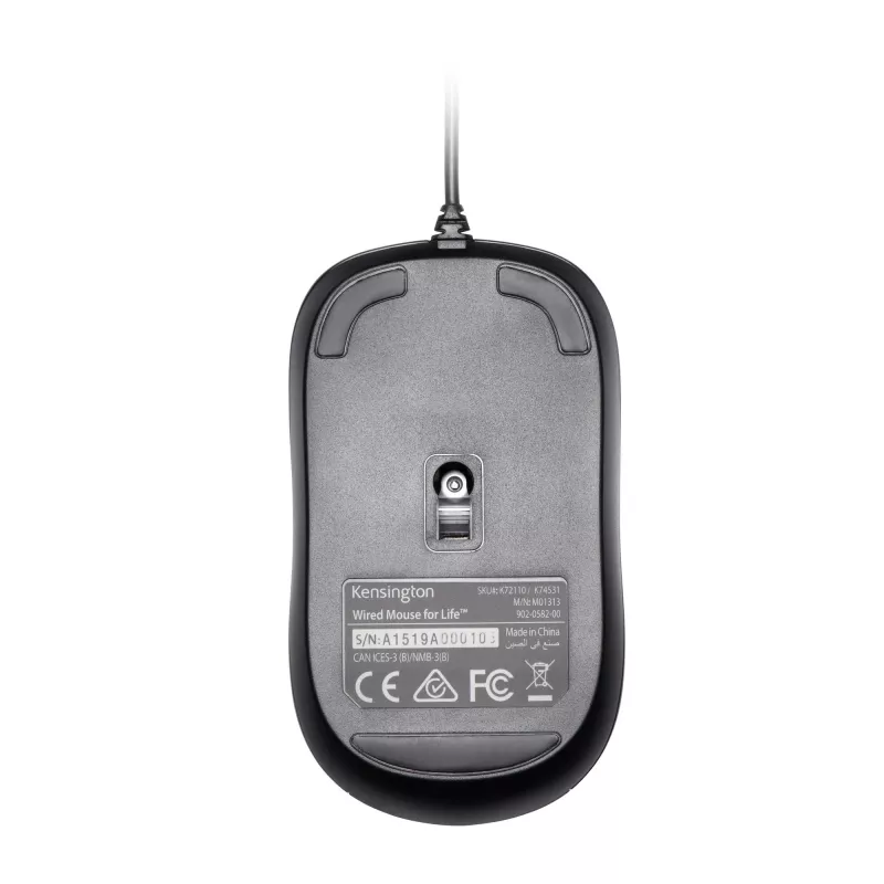 Mouse Kensington Wired ValuMouse, ambidestro, ottico, USB Type-A, 1000 DPI, nero