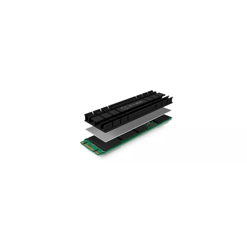 ICY BOX IB-M2HS-701 M.2 2280 SSD dissipatore, passivo, alluminio, PC/PS5, nero