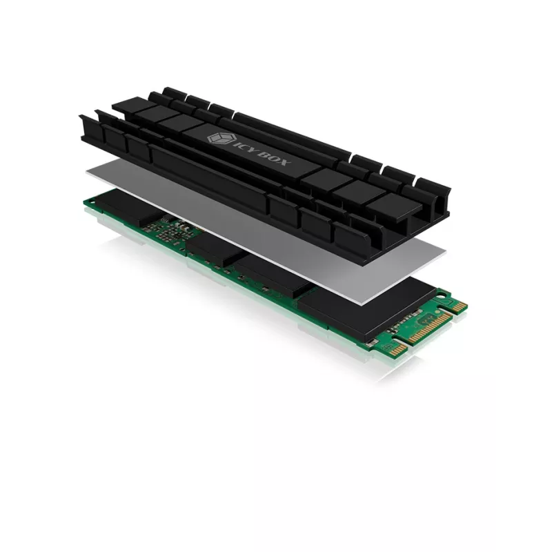 ICY BOX IB-M2HS-701 M.2 2280 SSD dissipatore, passivo, alluminio, PC/PS5, nero