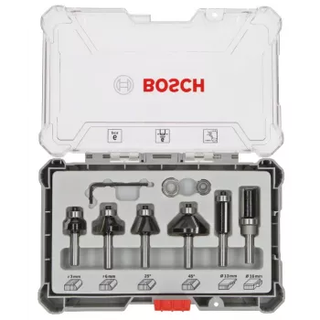 Set di frese Bosch, 6 pz., codolo 6 mm
