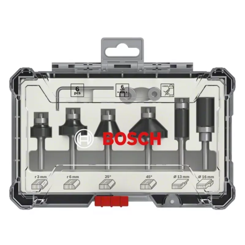 Set di frese Bosch, 6 pz., codolo 6 mm