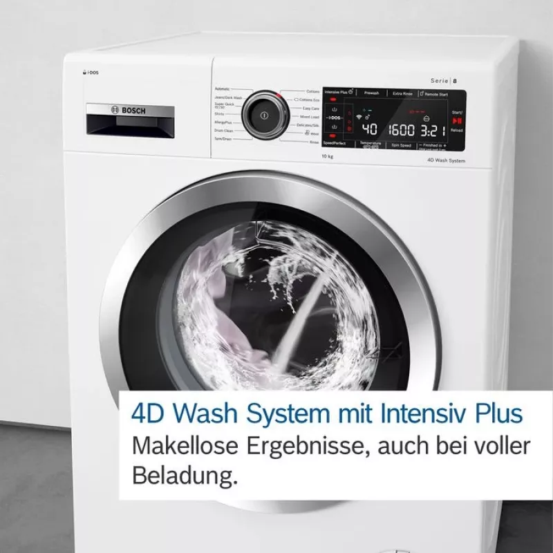 Bosch Serie 8 WGB256041 lavatrice a carica frontale 10 kg 1600 giri/min nero, bianco