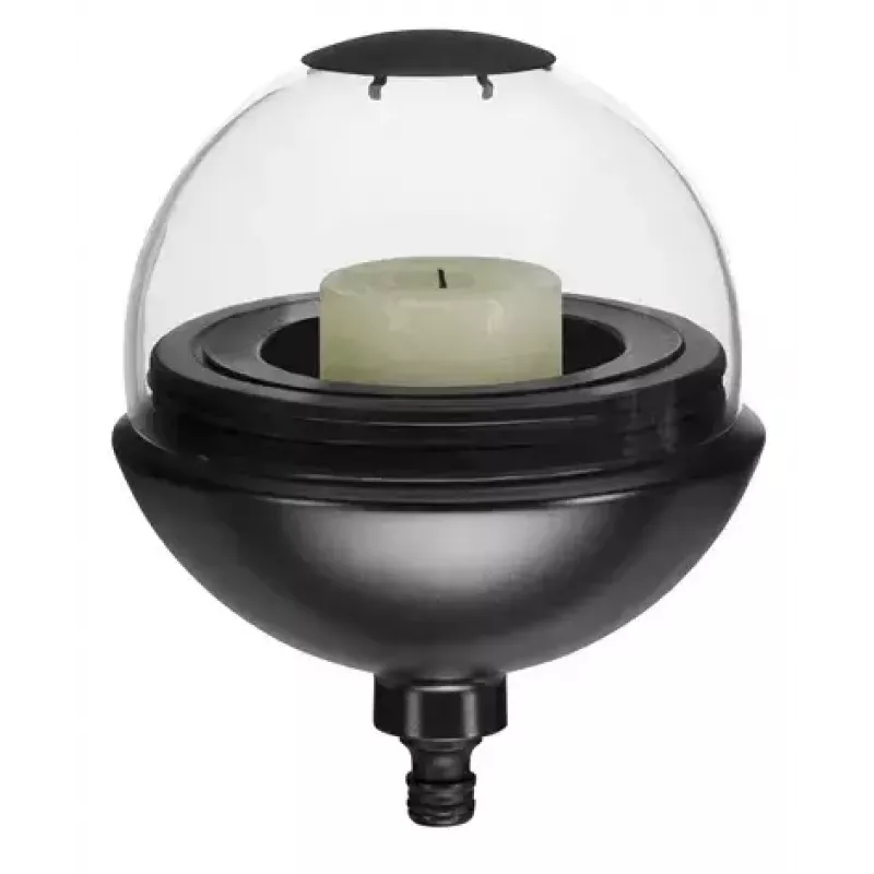 Portacandele Gardena 11430-20 nero trasparente rotondo asta 1 pezzo
