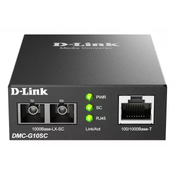 Convertitore multimediale D-Link DMC-G10SC/E 100/1000BaseT a 1000BaseLX SC fibra ottica