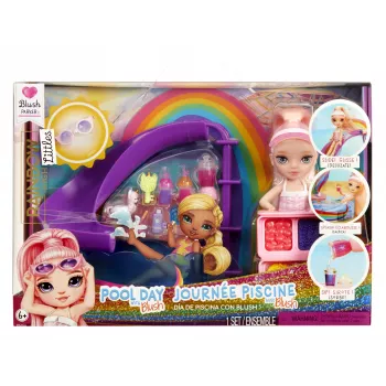 Rainbow High Little Pool Day with Blush Playset, bambola moda, femmina, 4 anno/i, 140 mm, multicolore