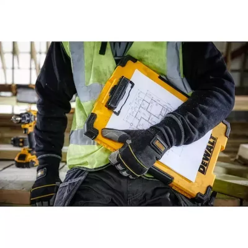 DeWALT TSTAK DWST82732-1 portablocco con clip e luce LED a 180°, giallo/nero