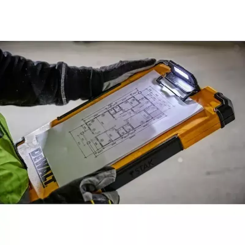 DeWALT TSTAK DWST82732-1 portablocco con clip e luce LED a 180°, giallo/nero