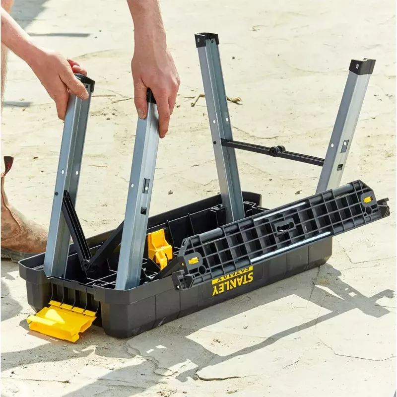 Stanley FatMax FMST81083-1 cassetta portautensili con gradino, plastica, carico 30 kg, nero/giallo