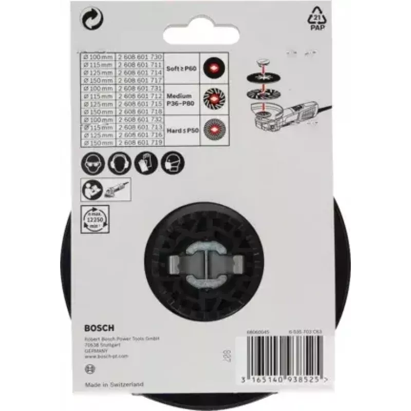 Bosch 2 608 601 716 Accessorio smerigliatrice angolare Platorello
