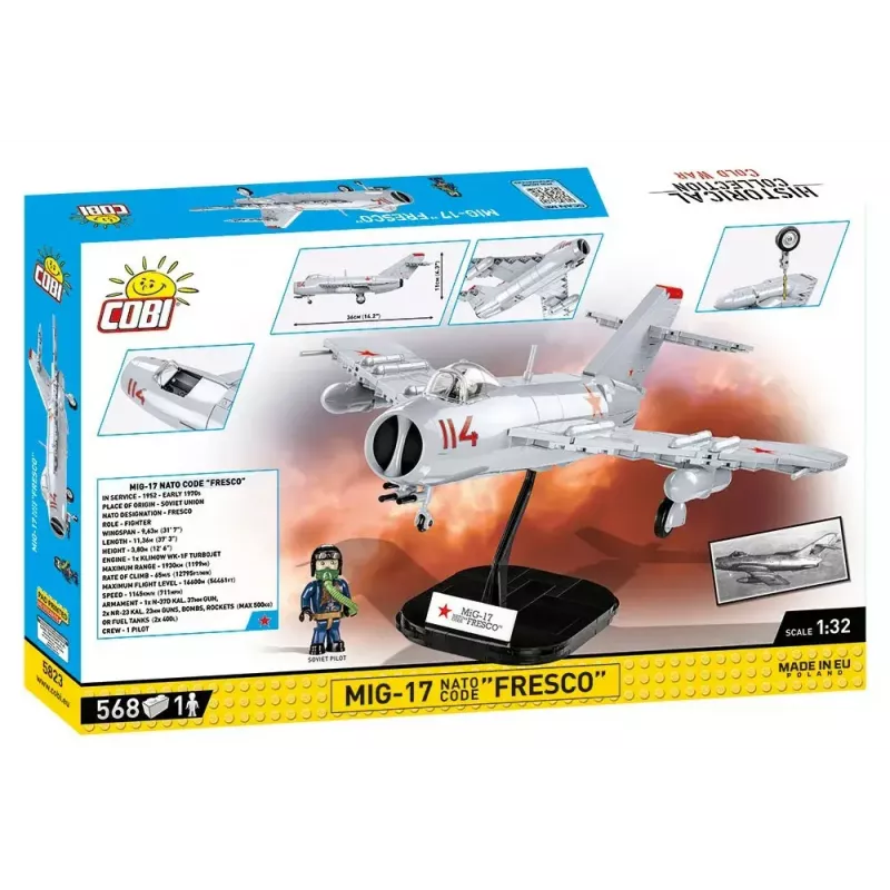 Cobi Gioco di costruzione MiG-17 codice NATO Fresco modello 5823 – set di mattoncini di Cobi