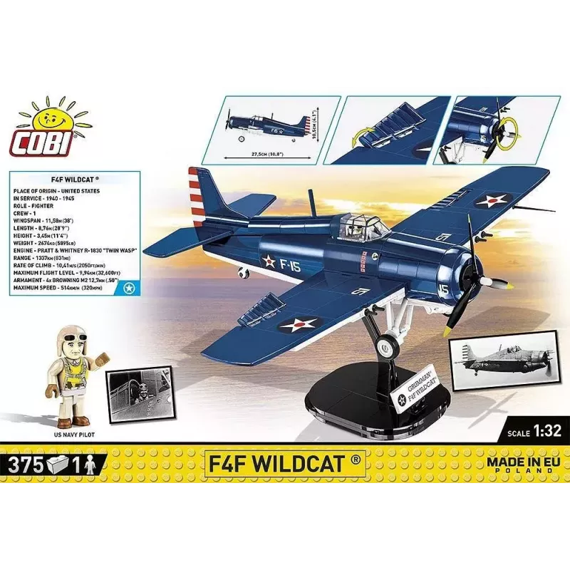 Mattoncini COBI F4F Wildcat Northrop Grumman 375 pezzi