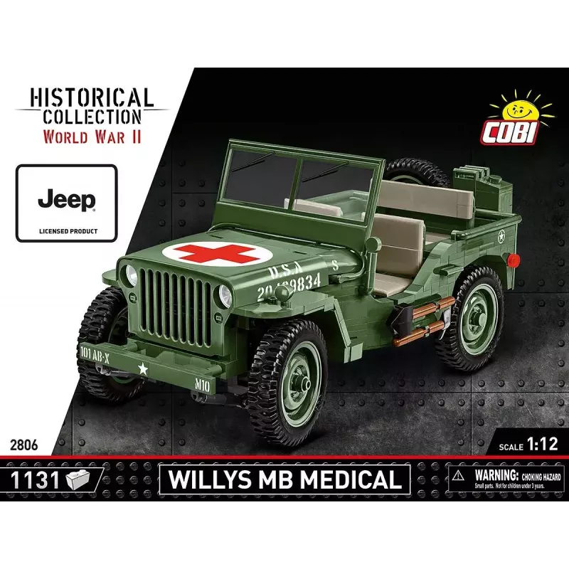 Cobi COBI-2806 Willys MB Medical set di costruzioni, 1131 pezzi, serie Historical Collection, plastica, 10+
