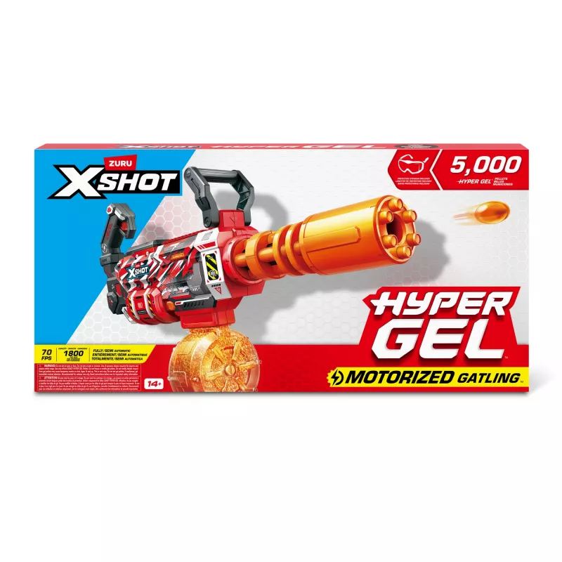 Gel Blaster Zuru XSHOT Hyper Gel Gatling Blaster – blaster giocattolo motorizzato con canna rotante