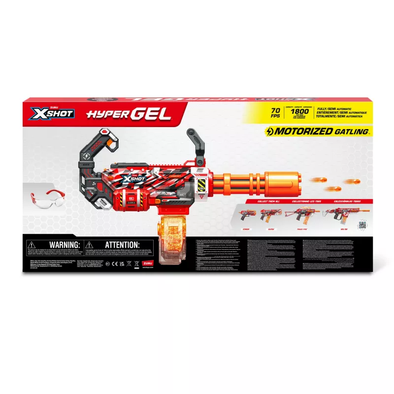 Gel Blaster Zuru XSHOT Hyper Gel Gatling Blaster – blaster giocattolo motorizzato con canna rotante