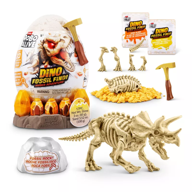 Robo Alive Fossil Find Amber Adventure, 5 anni, color vaniglia, plastica