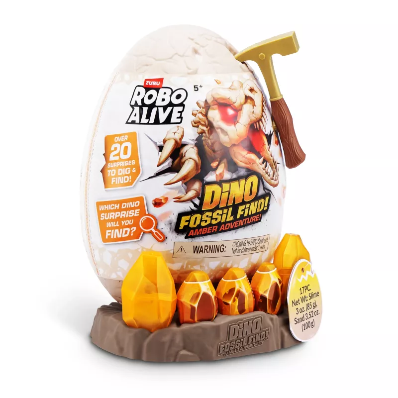 Robo Alive Fossil Find Amber Adventure, 5 anni, color vaniglia, plastica