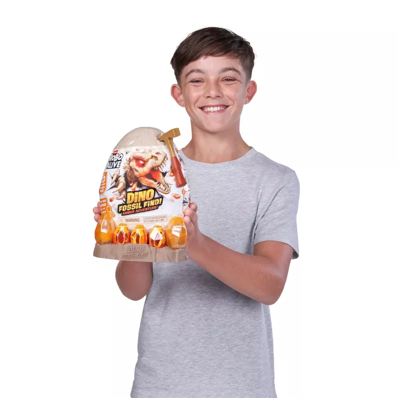 Robo Alive Fossil Find Amber Adventure, 5 anni, color vaniglia, plastica
