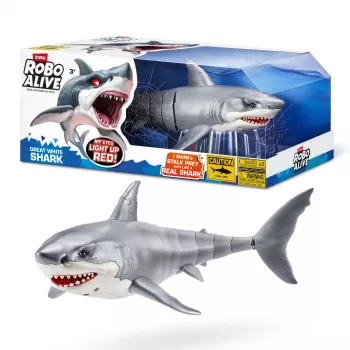 Zuru Robo Alive Grande squalo bianco 71126 — figura interattiva a batteria per il gioco in acqua