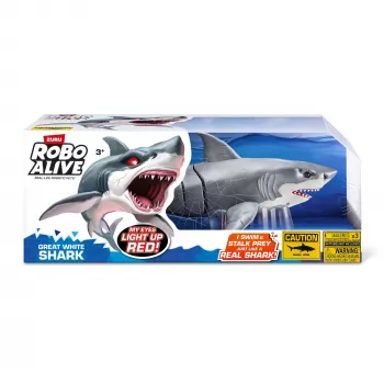 Zuru Robo Alive Grande squalo bianco 71126 — figura interattiva a batteria per il gioco in acqua