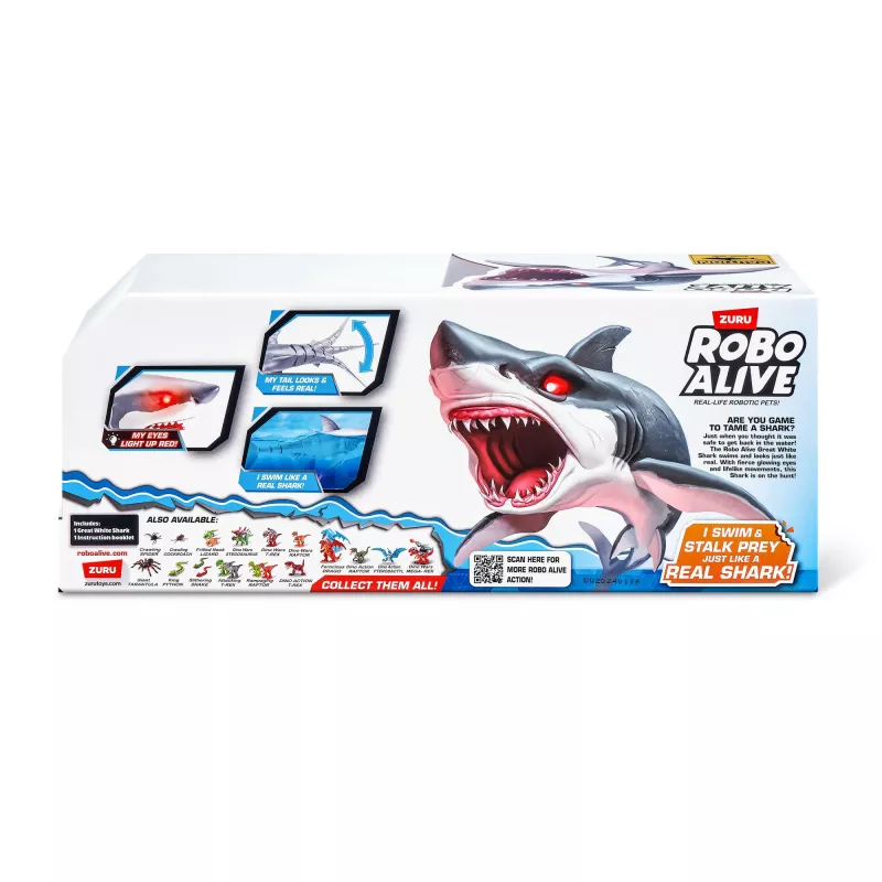 Zuru Robo Alive Grande squalo bianco 71126 — figura interattiva a batteria per il gioco in acqua