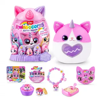 Peluche Zuru Rainbocorns Kitty Mania, multicolore, da 3 anni