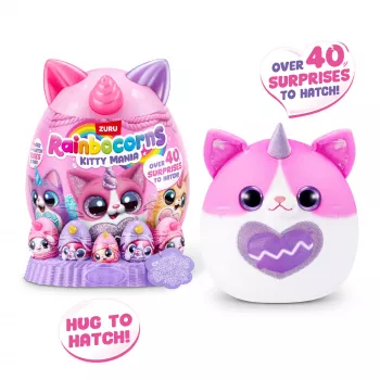 Peluche Zuru Rainbocorns Kitty Mania, multicolore, da 3 anni