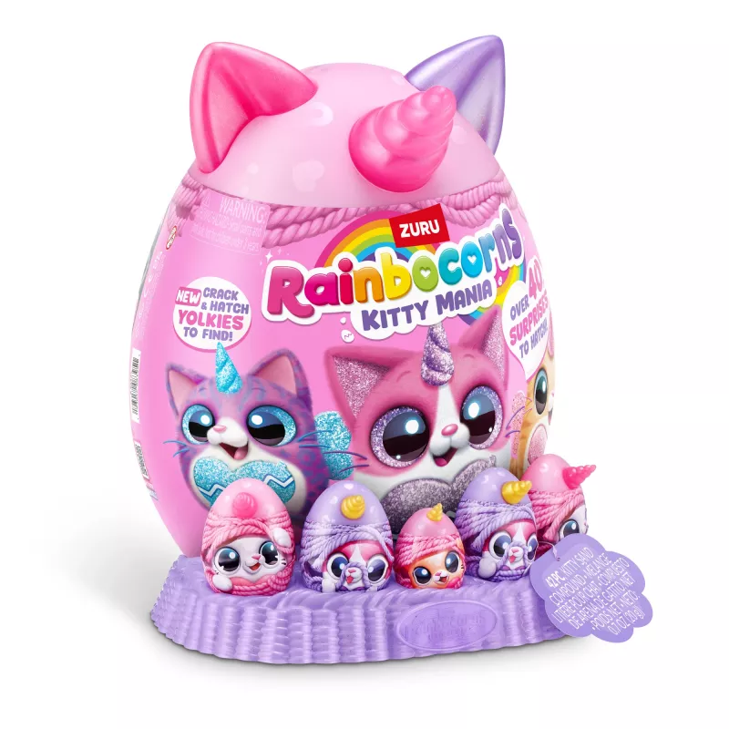 Peluche Zuru Rainbocorns Kitty Mania, multicolore, da 3 anni