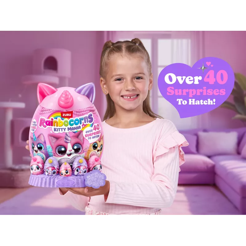 Peluche Zuru Rainbocorns Kitty Mania, multicolore, da 3 anni