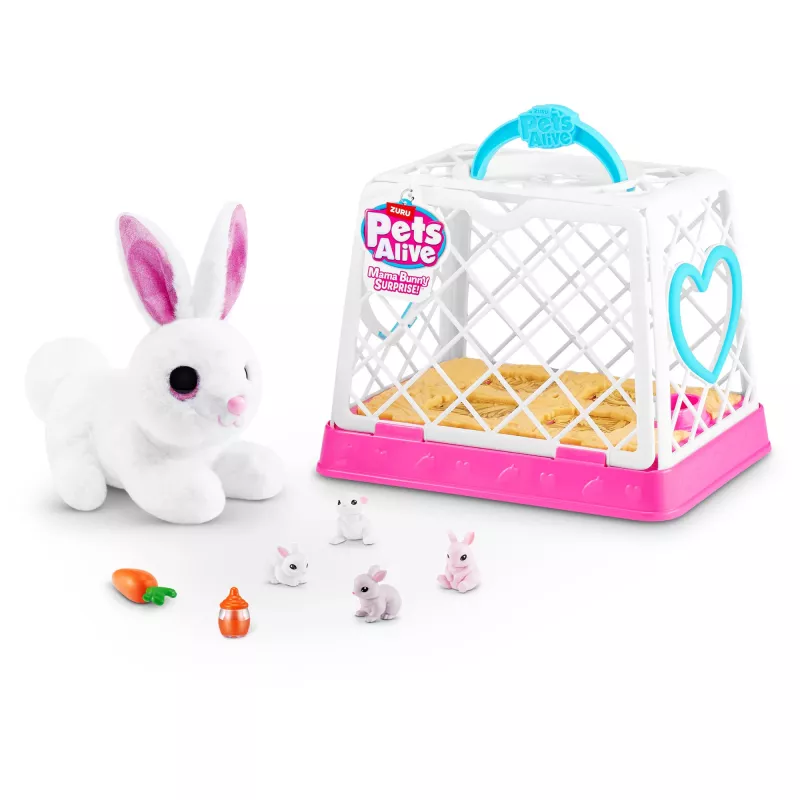 Peluche Zuru Mama Bunny & Baby Surprise, coppia di peluche interattivi, assortiti