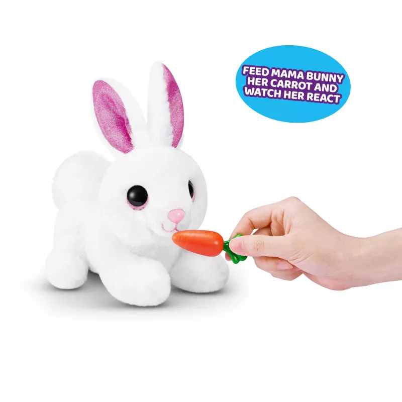 Peluche Zuru Mama Bunny & Baby Surprise, coppia di peluche interattivi, assortiti