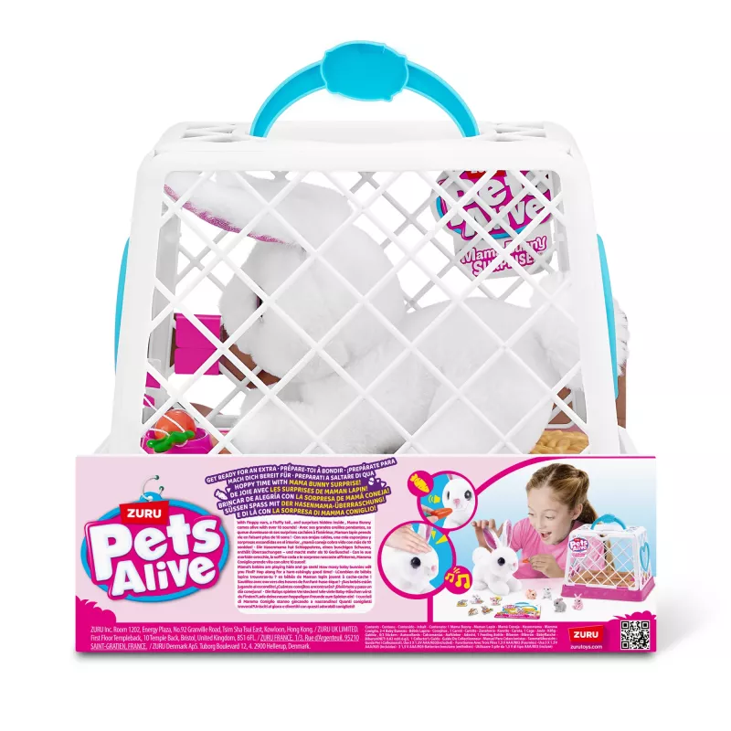 Peluche Zuru Mama Bunny & Baby Surprise, coppia di peluche interattivi, assortiti