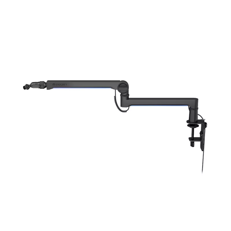 ENDORFY Broadcast Low Profile RGB Boom Arm EY0A010 braccio per microfono, supporto da scrivania, fino a 2 kg, nero