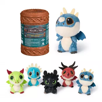 Figura drago da collezione in peluche Spin Master How to Train Your Dragon – design totem, figura morbida, varianti assortite