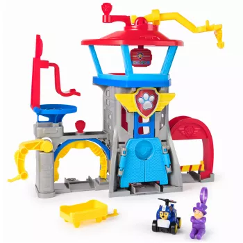 PAW Patrol : Air Rescue, Pup Squad Adventure Bay Airport playset, con auto giocattolo Chase e lanciatore di veicoli, giocattolo per bambini e bambine dai 3 anni