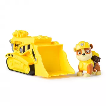 PAW Patrol, il bulldozer di Rubble camion giocattolo con action figure da collezione, giocattoli per bambini e bambine dai 3 anni con consapevolezza sostenibile