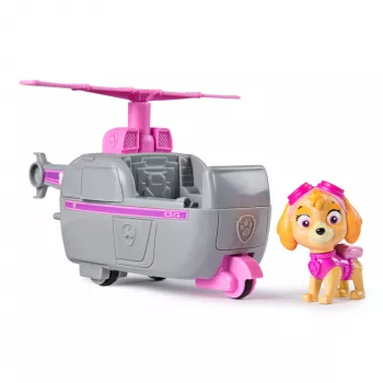 PAW Patrol, l'elicottero di Skye, veicolo giocattolo con figura da collezione, giocattolo per bambini e bambine dai 3 anni prodotto in modo sostenibile