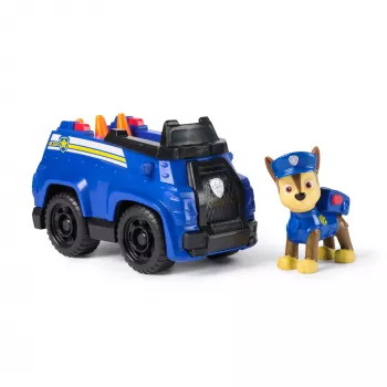 PAW Patrol, il veicolo di Chase, auto giocattolo con figura da collezione, giocattolo sostenibile per bambini e bambine dai 3 anni
