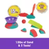 Spin Master Kinetic Sand Mold n' Flow Set sabbia per giocare, 680 g, rosso/turchese, dai 3 anni
