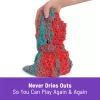 Spin Master Kinetic Sand Mold n' Flow Set sabbia per giocare, 680 g, rosso/turchese, dai 3 anni