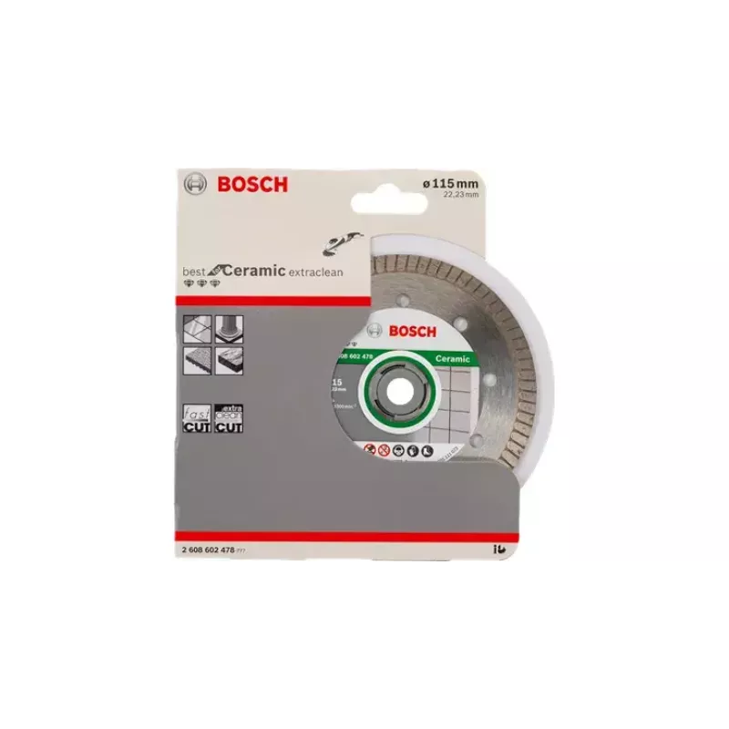 Bosch Best for Ceramic Extra Clean Turbo disco da taglio diamantato, 125 mm, foro da 22,23 mm