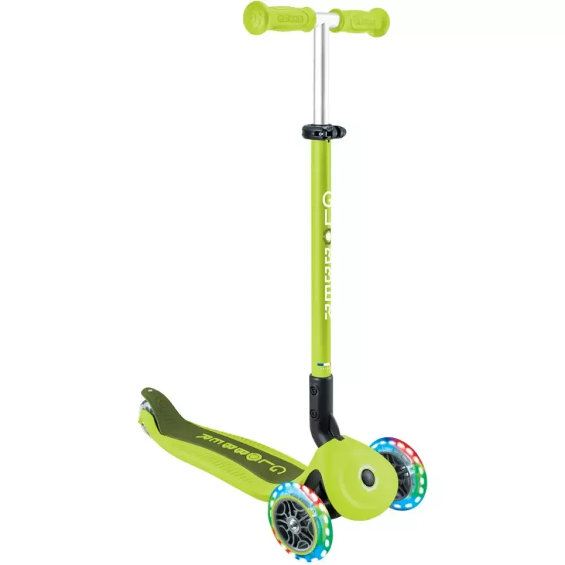 Monopattino GLOBBER Go-Up Active Lights — altezza regolabile, luci LED, lime