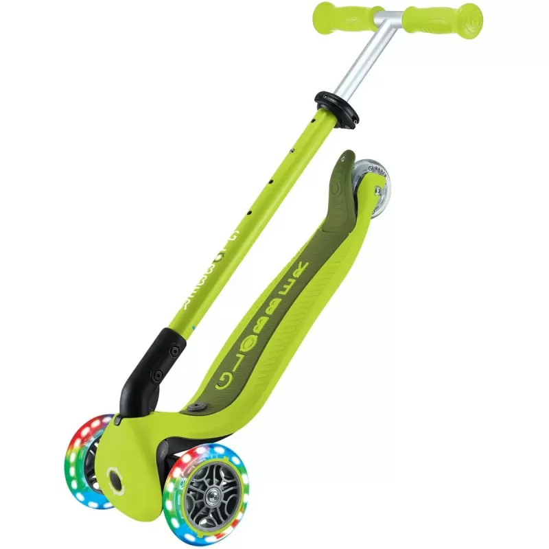 Monopattino GLOBBER Go-Up Active Lights — altezza regolabile, luci LED, lime