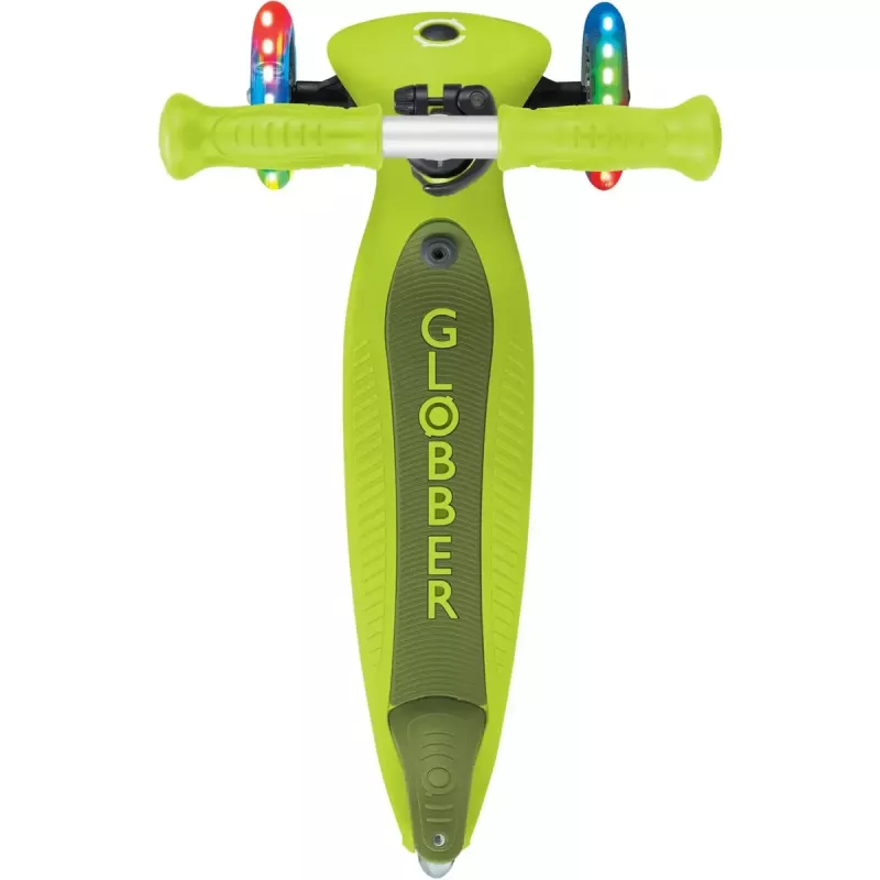 Monopattino GLOBBER Go-Up Active Lights — altezza regolabile, luci LED, lime